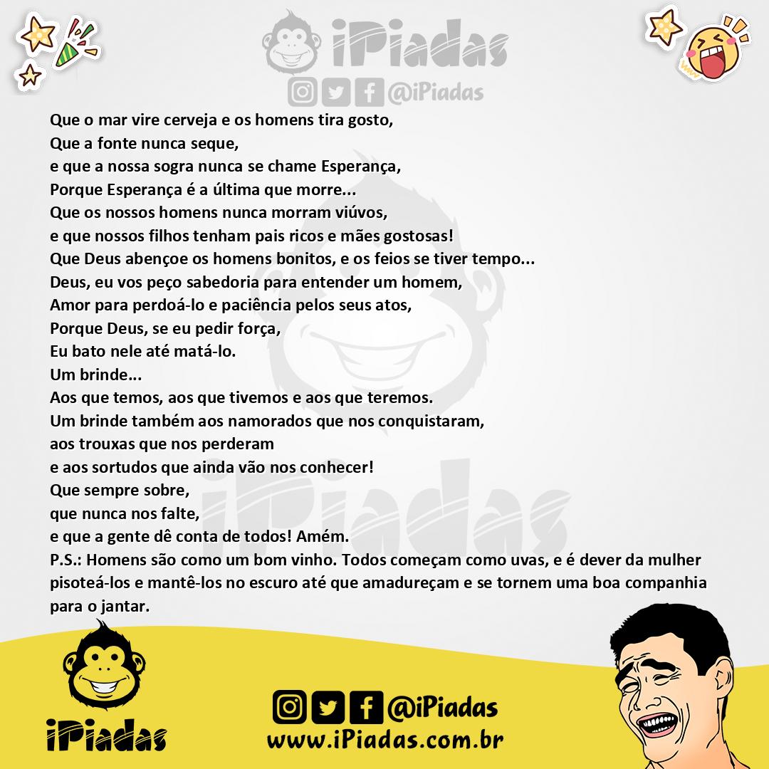 Ilustração da piada Oração das Mulheres Resolvidas no iPiadas