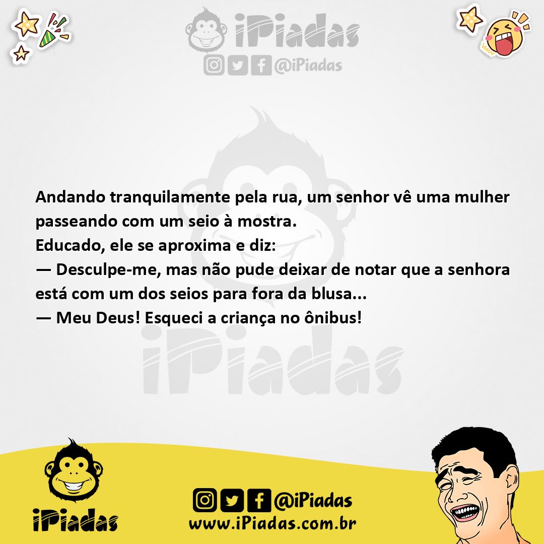Ilustração da piada Seio à Mostra no iPiadas