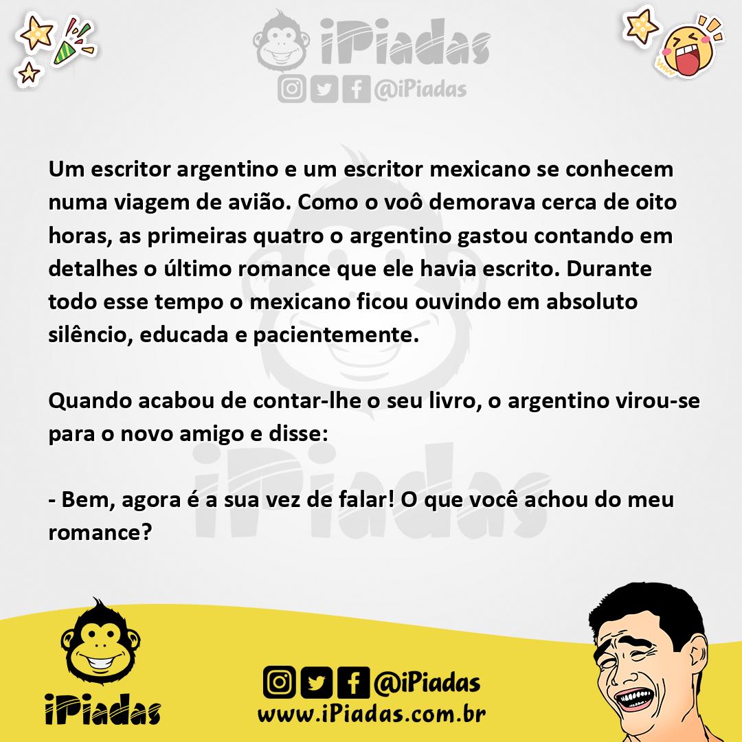 Ilustração da piada O Escritor Argentino no iPiadas