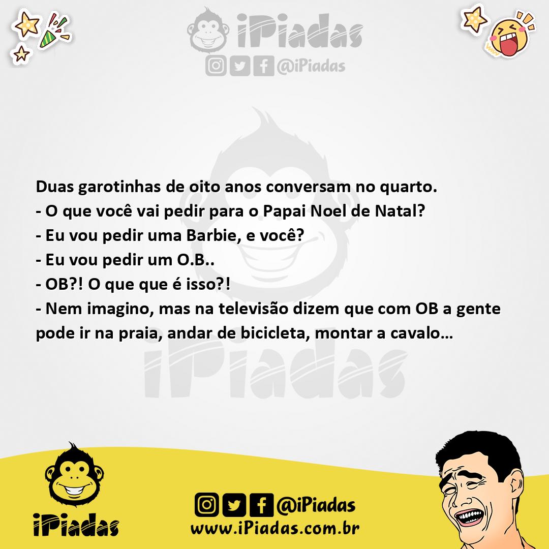 Ilustração da piada Duas garotinhas de oito anos conversam no quarto no iPiadas