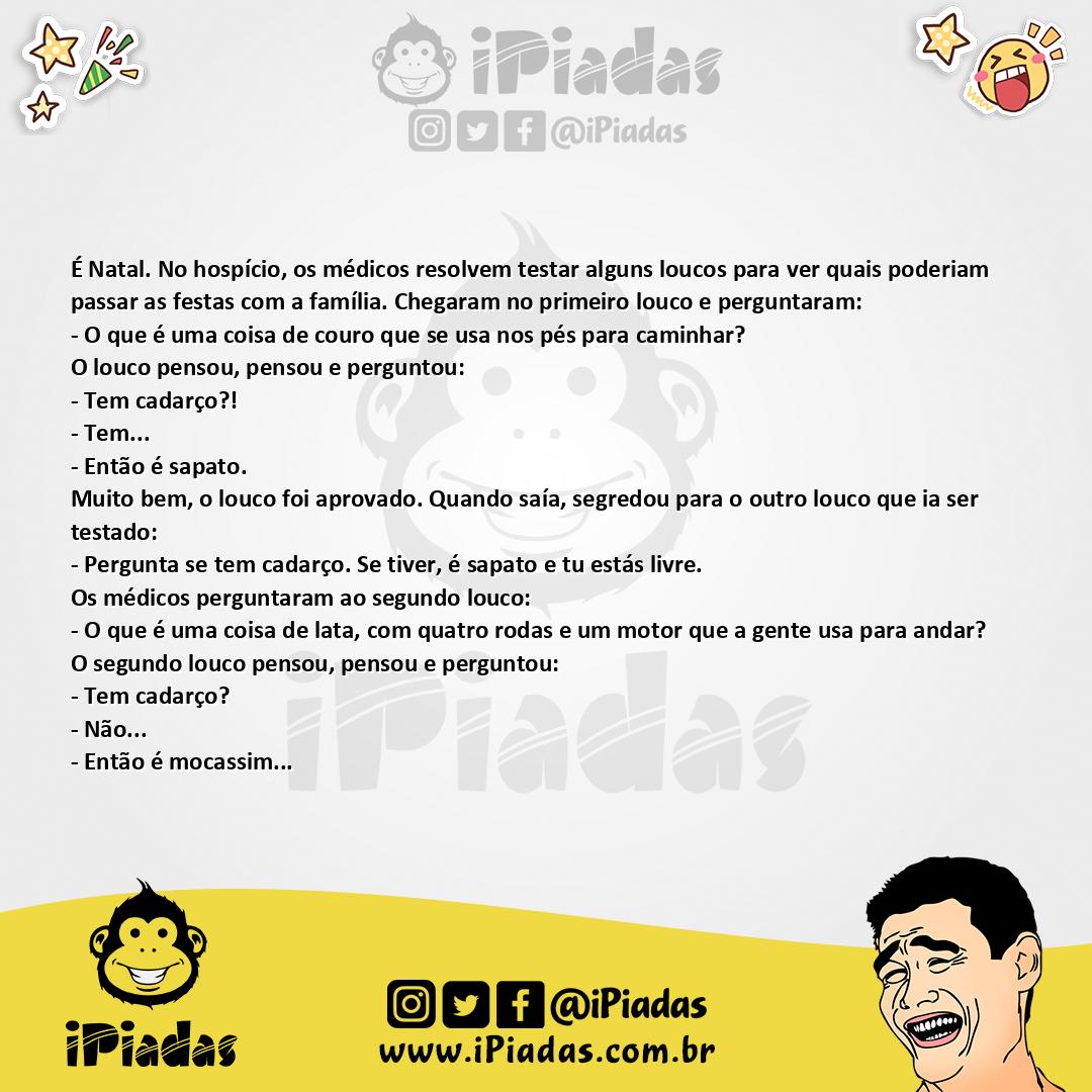 Ilustração da piada É Natal. No hospício, os médicos... no iPiadas