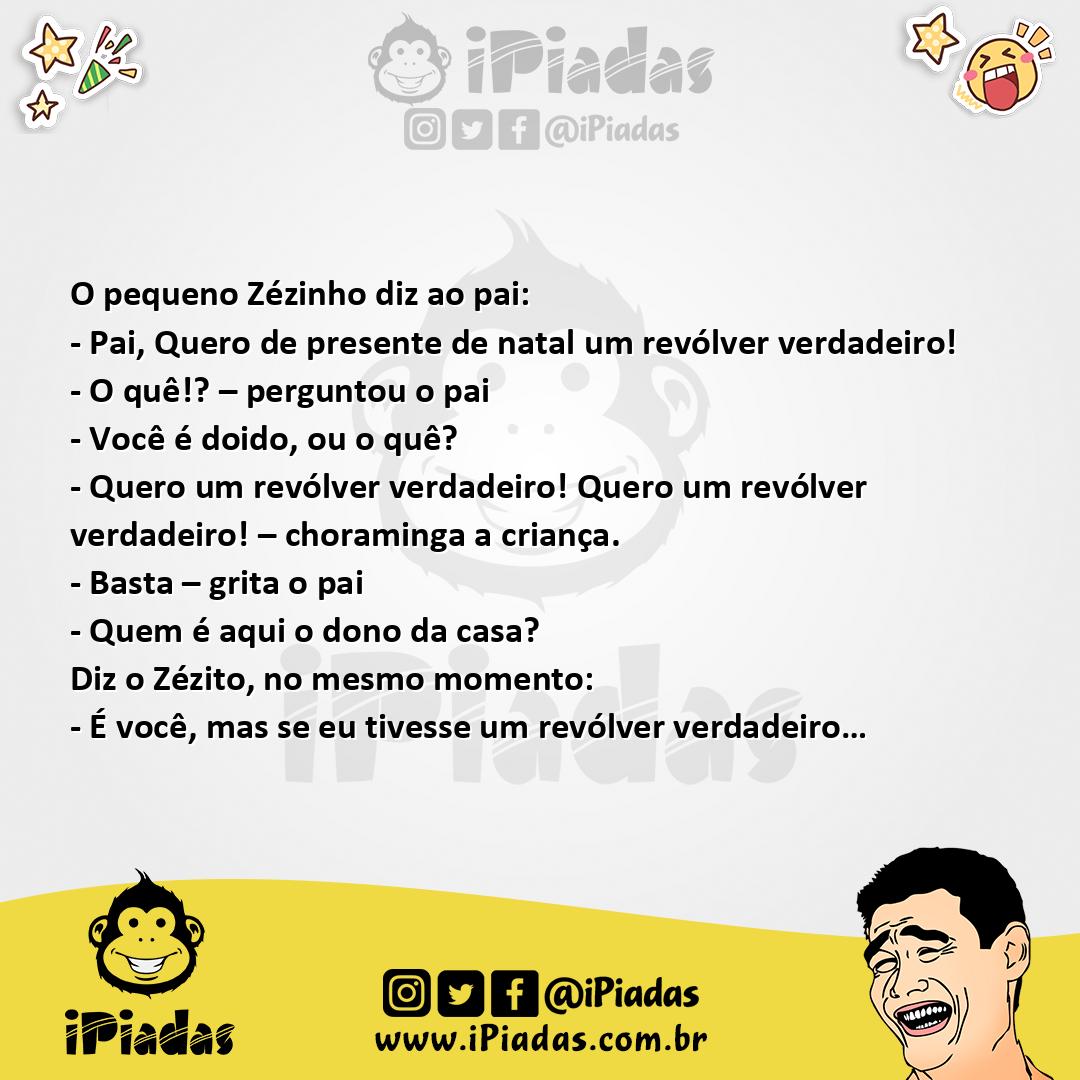 Ilustração da piada O pequeno Zézinho diz ao pai no iPiadas