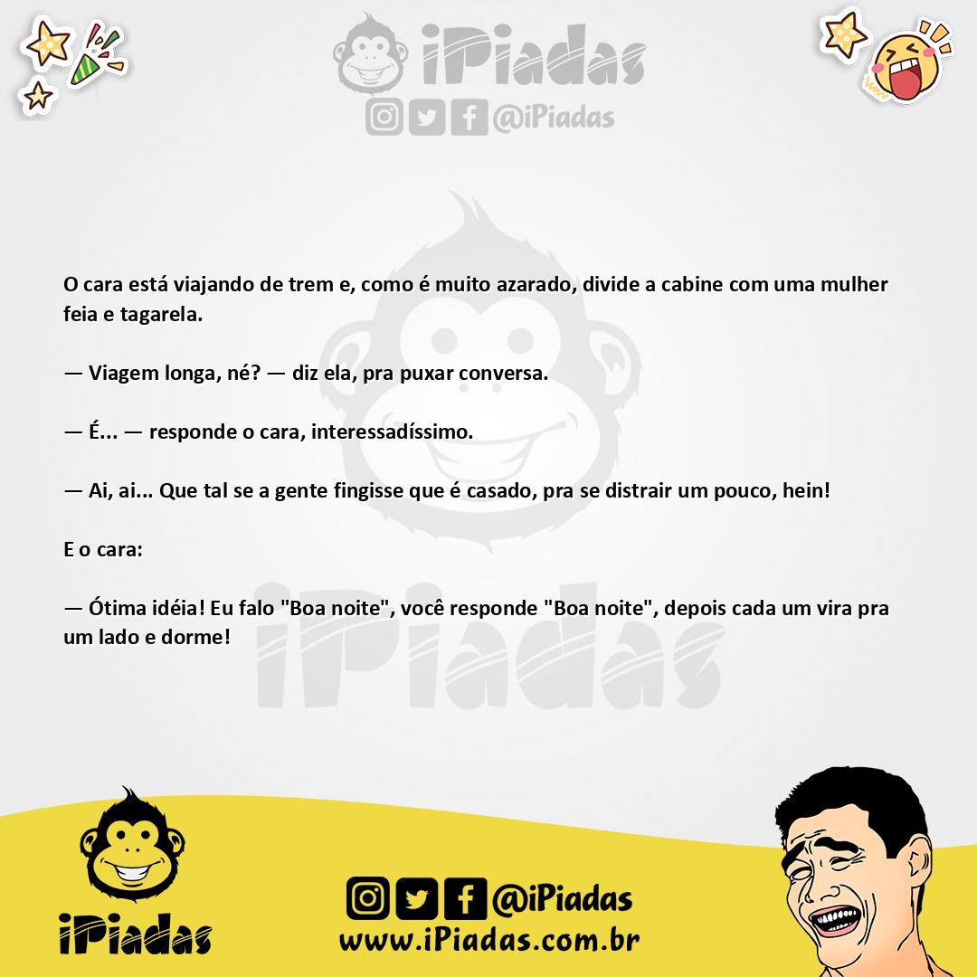 Ilustração da piada A feiosa do trem no iPiadas