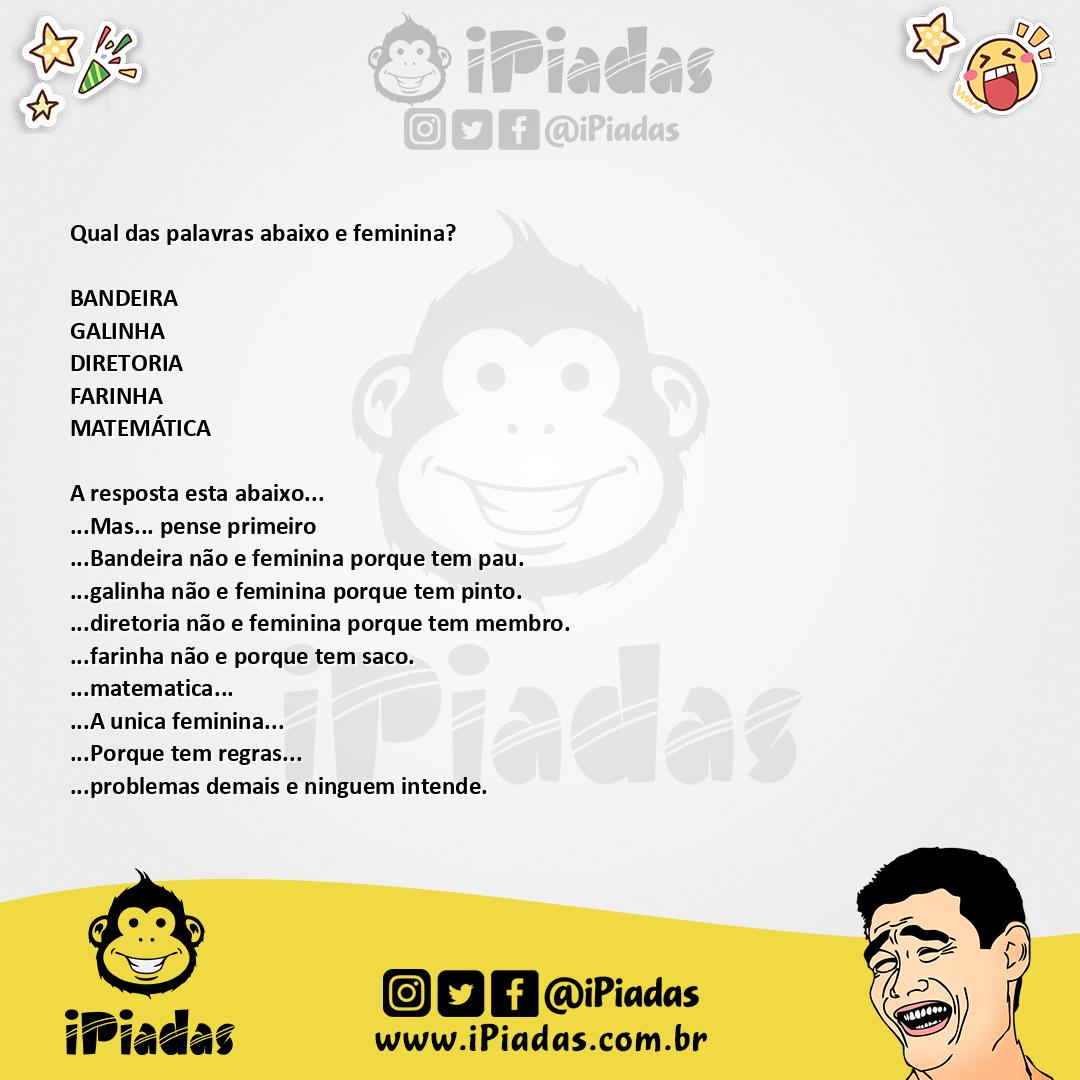 Ilustração da piada A maxista feminilidade no iPiadas