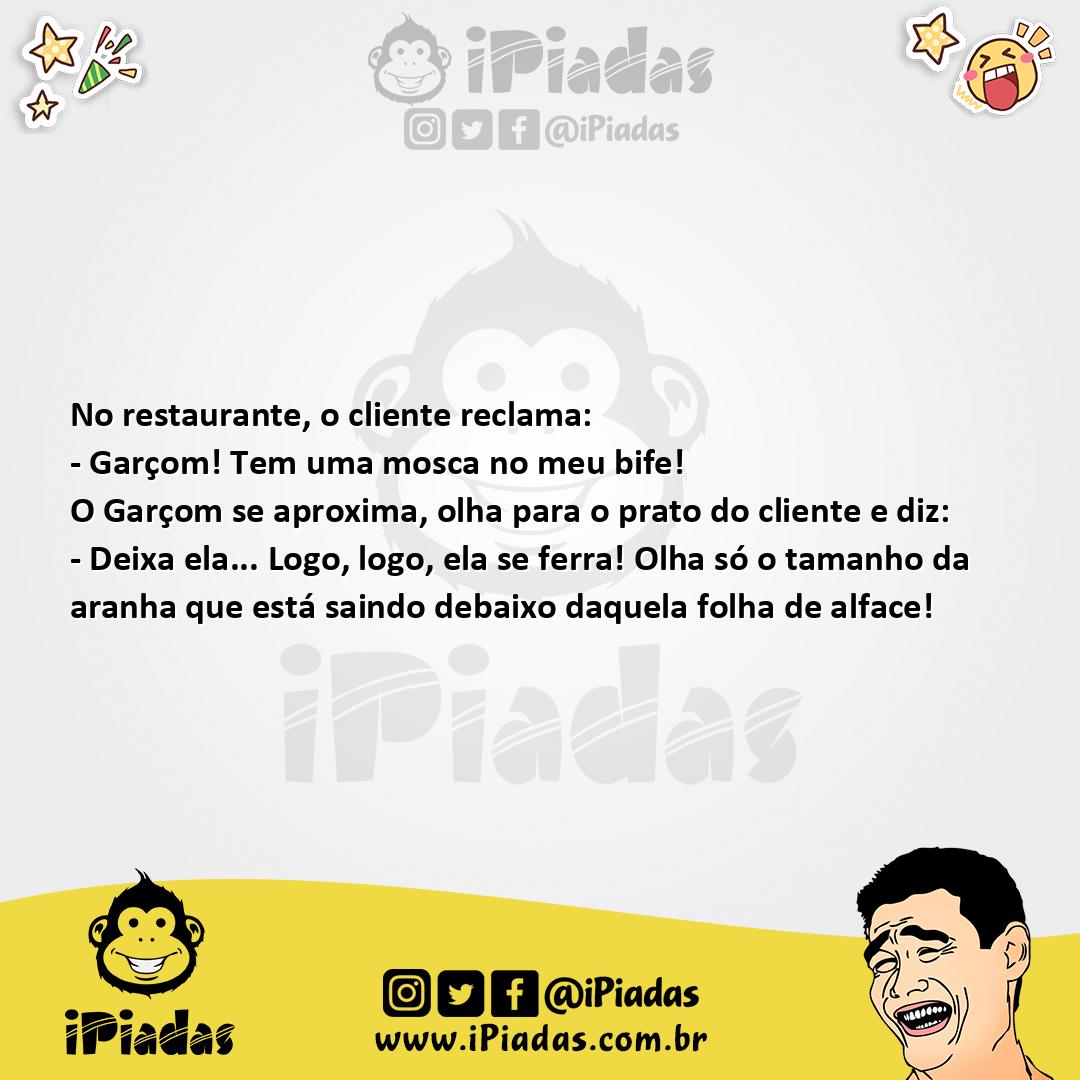 Ilustração da piada A mosca no bife no iPiadas