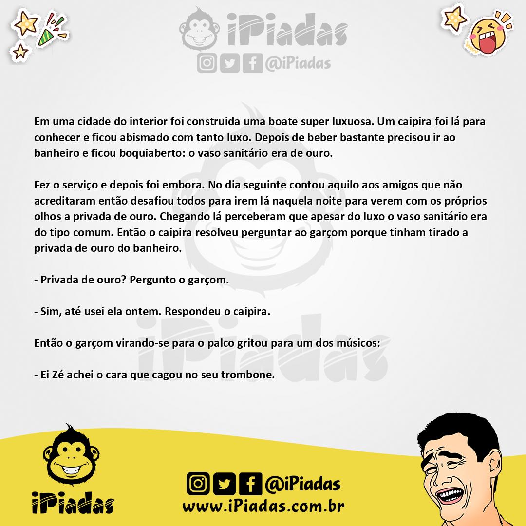 Ilustração da piada A Privada de Ouro no iPiadas