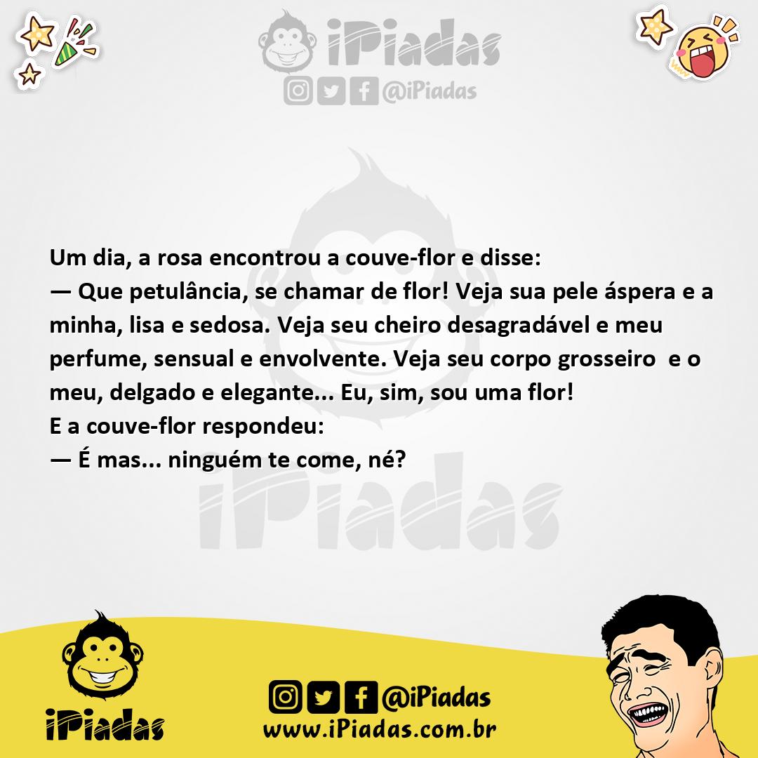 Ilustração da piada A Rosa e a Couve-flor no iPiadas