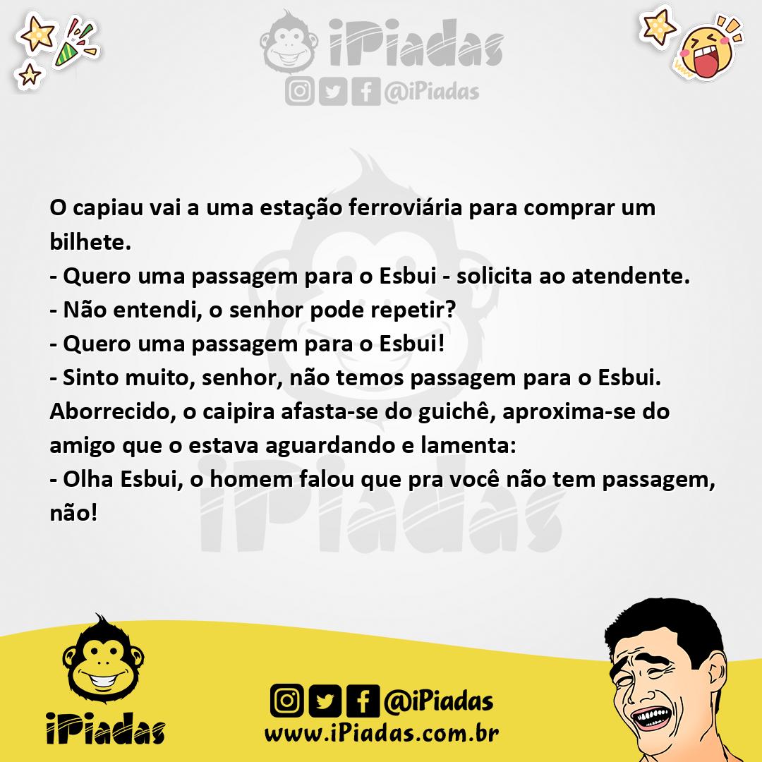 Ilustração da piada A Viagem do Esbui no iPiadas