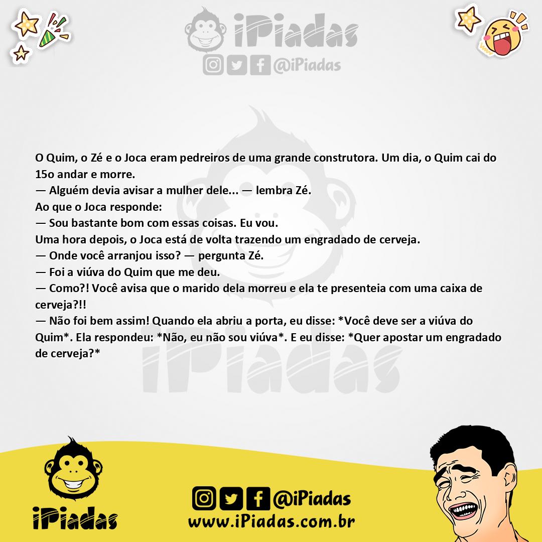 Ilustração da piada A viúva do Quim no iPiadas