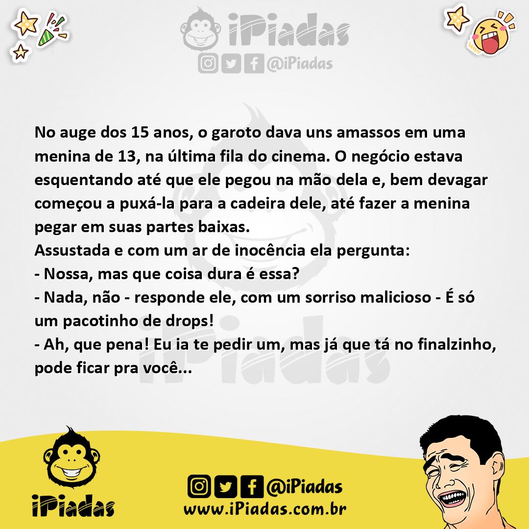 Ilustração da piada Amasso no cinema no iPiadas