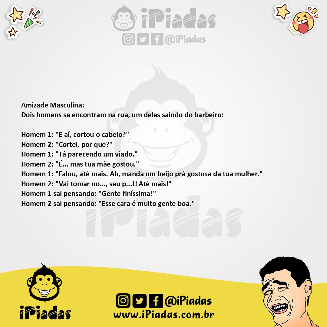 Ilustração da piada Amizade de homens no iPiadas