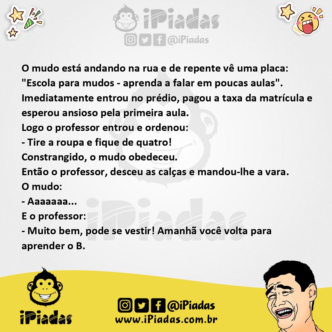 Ilustração da piada Aprendendo A Falar no iPiadas
