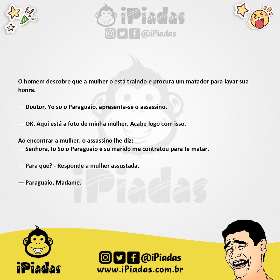 Ilustração da piada Assassino importado I no iPiadas