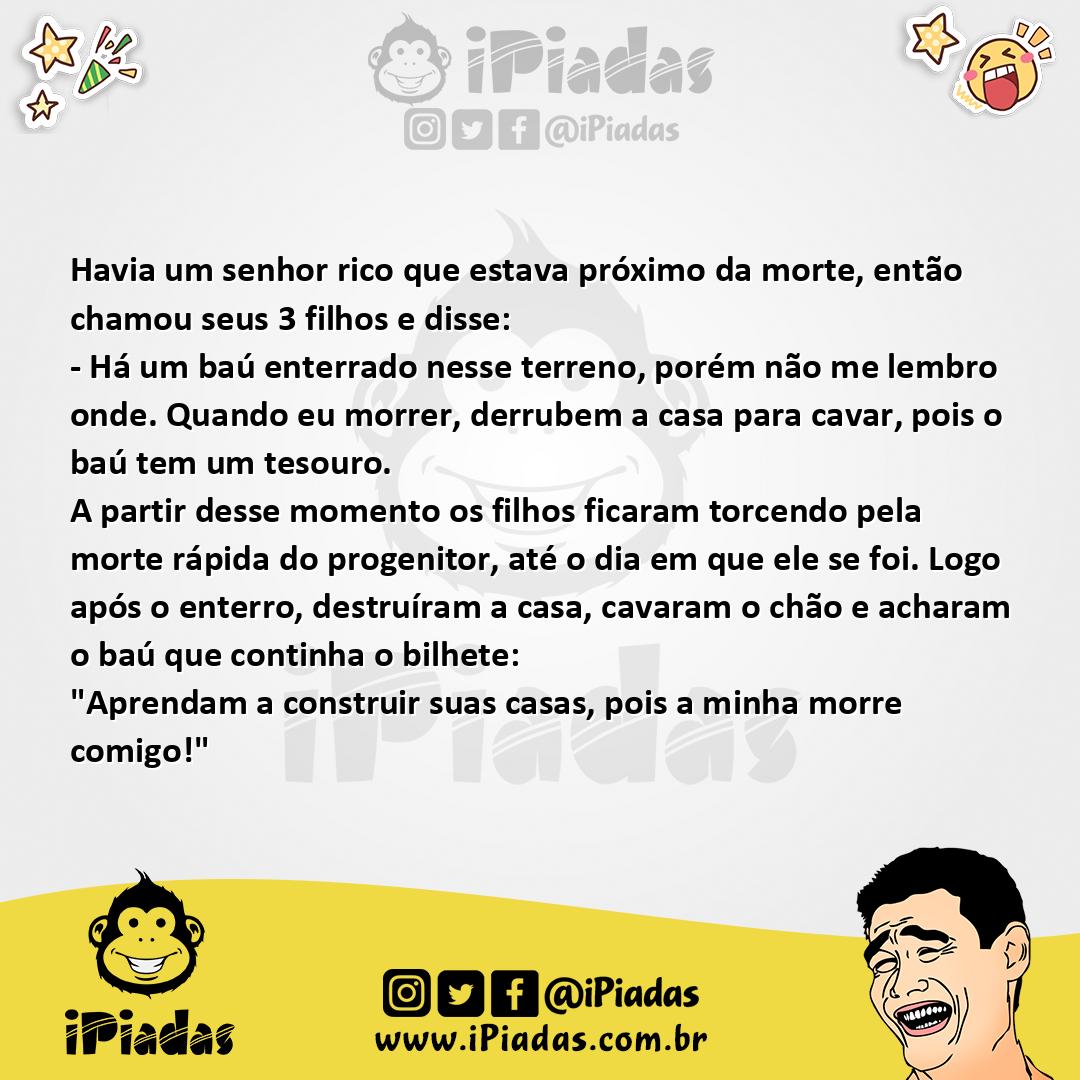 Ilustração da piada Baú Debaixo da Casa no iPiadas
