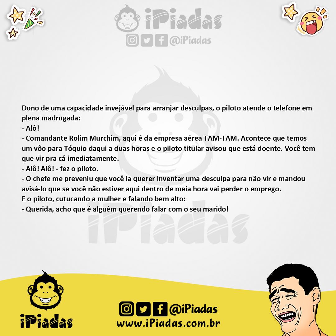 Ilustração da piada Boa desculpa no iPiadas