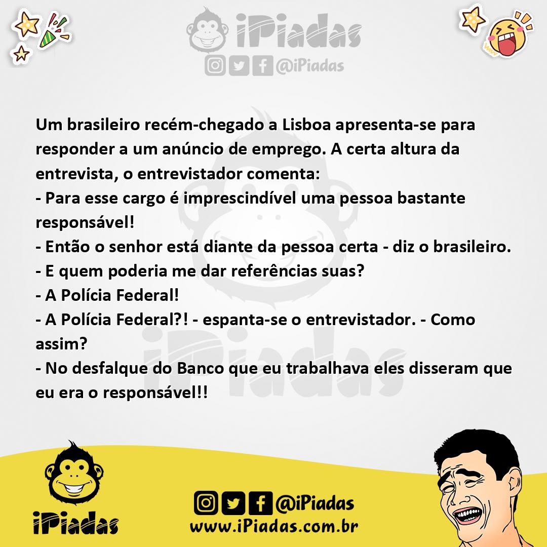 Ilustração da piada Brasileiro responsável no iPiadas