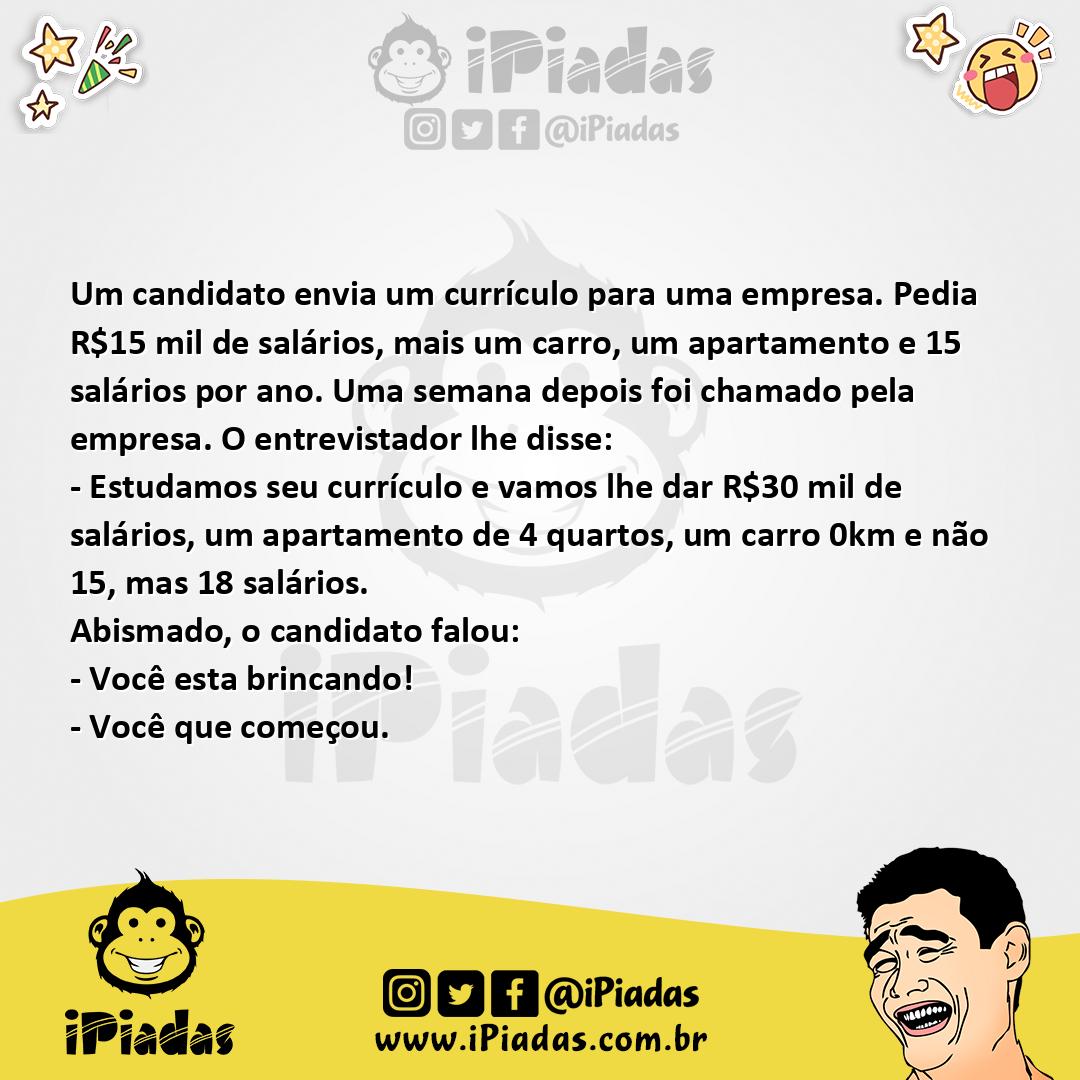 Ilustração da piada Brincando No Currículo no iPiadas
