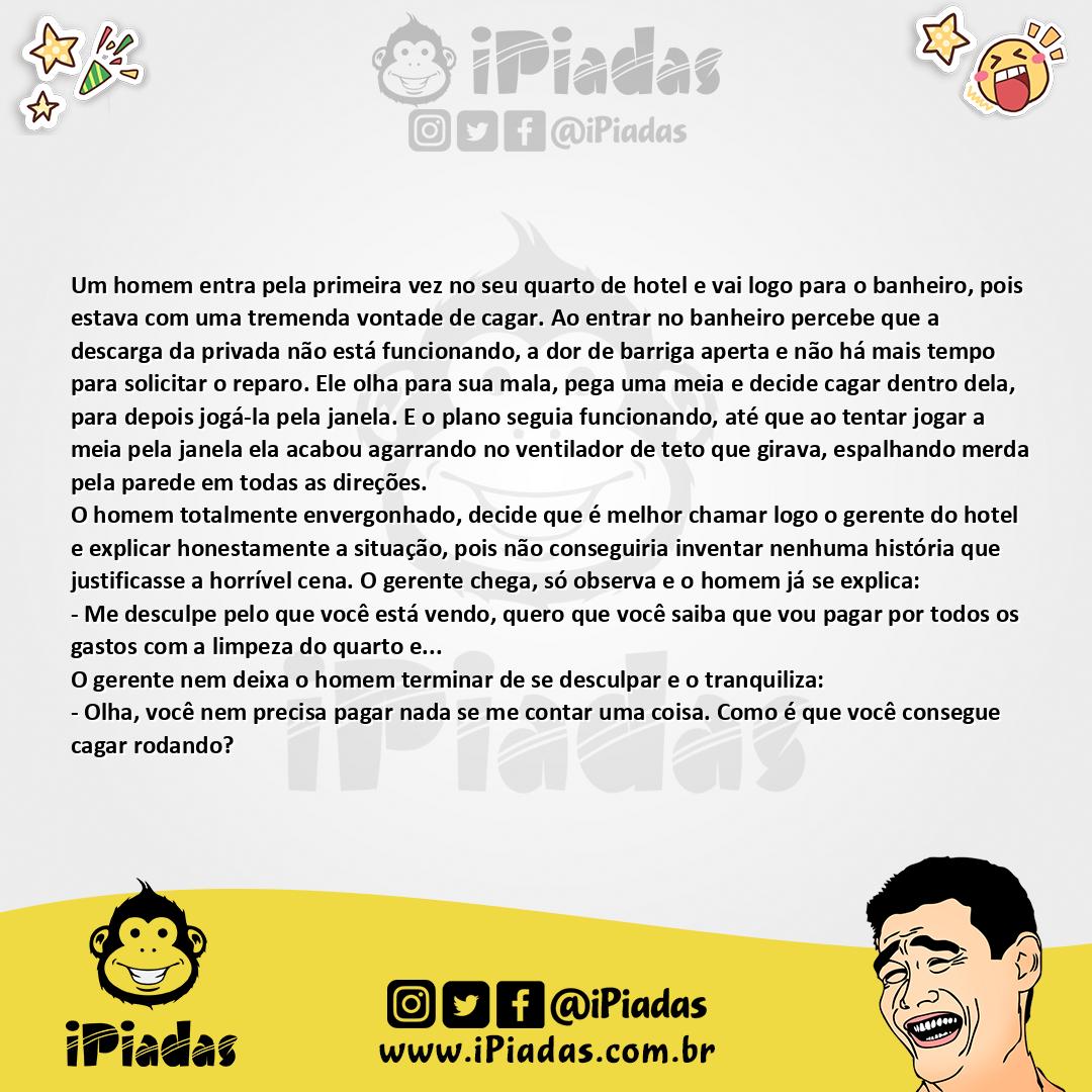Ilustração da piada Cagando no Hotel no iPiadas