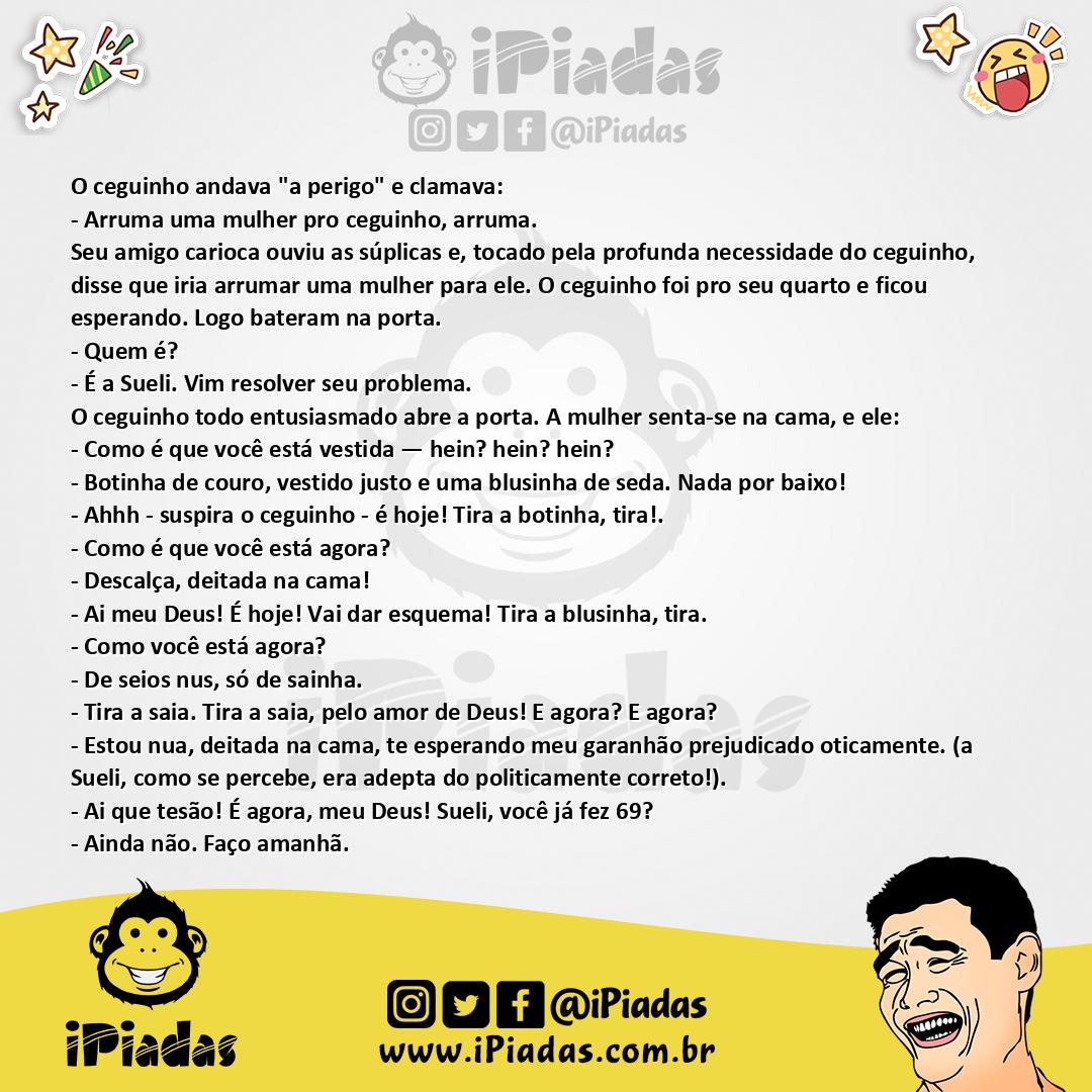 Ilustração da piada Ceguinho Procurando Mulher no iPiadas