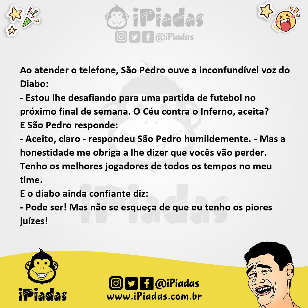 Ilustração da piada Céu Contra o Inferno no iPiadas
