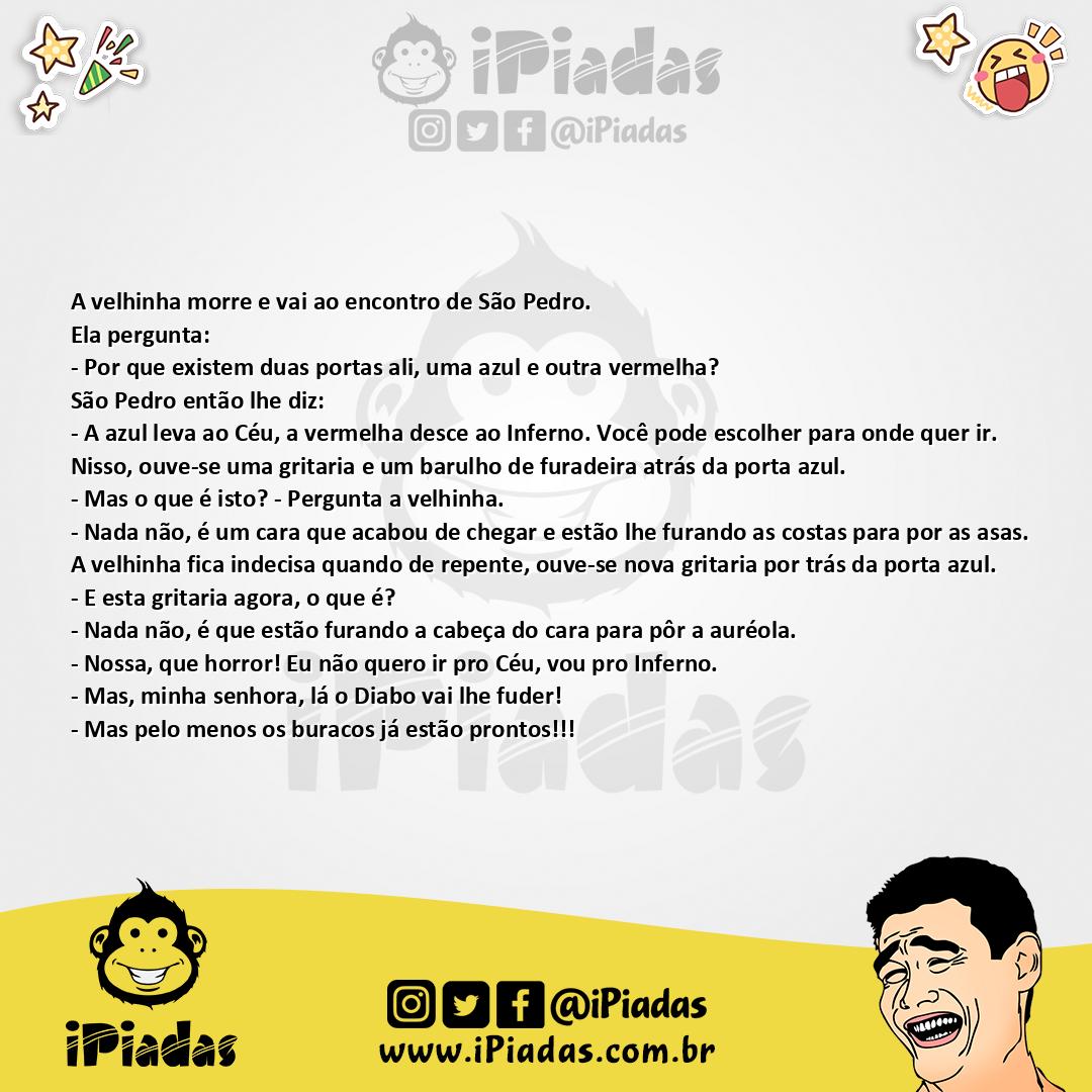 Ilustração da piada Céu ou Inferno no iPiadas