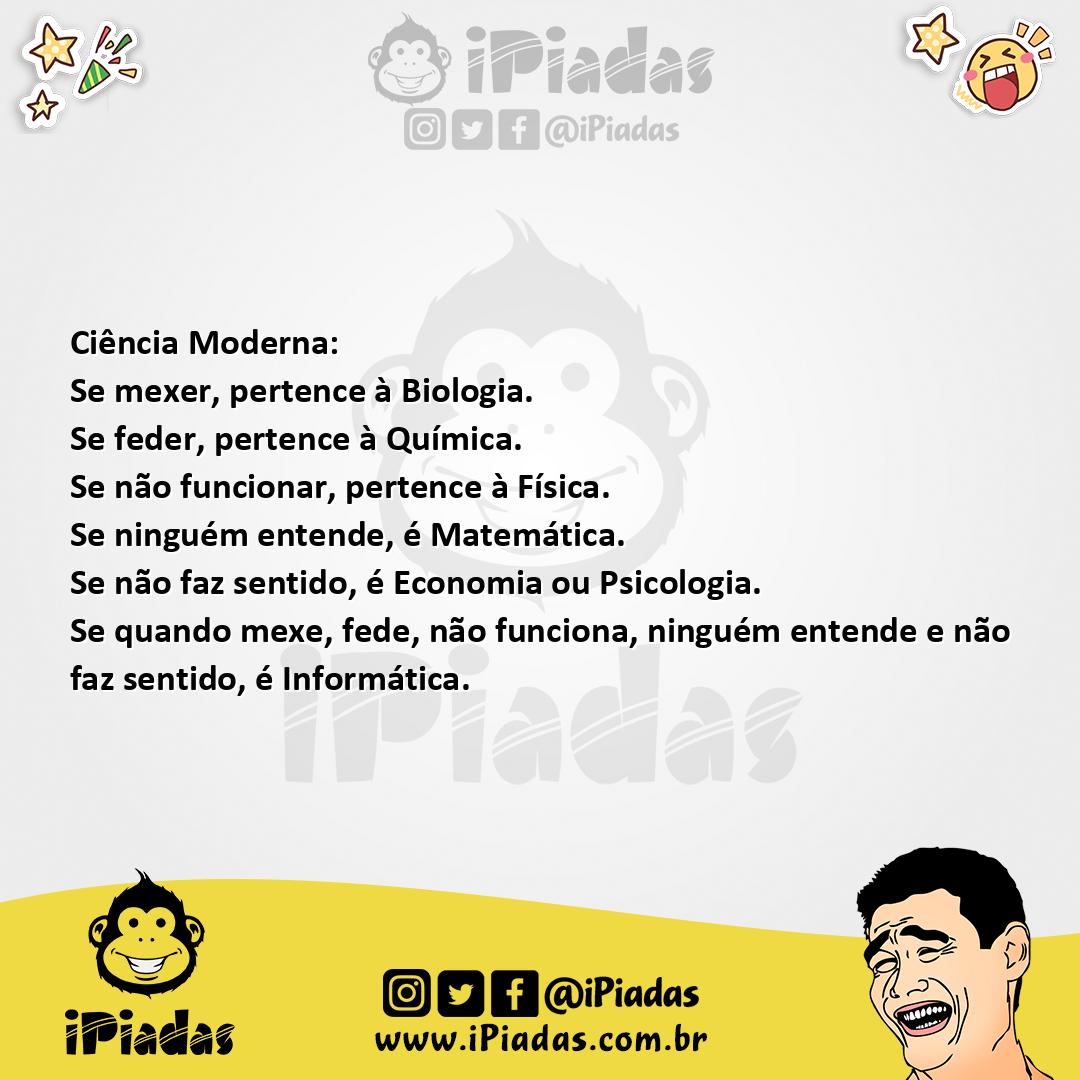 Ilustração da piada Ciência moderna no iPiadas