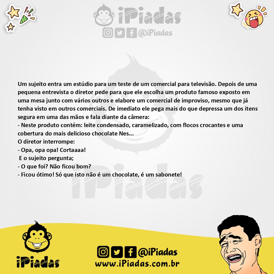 Ilustração da piada Comercial de TV no iPiadas