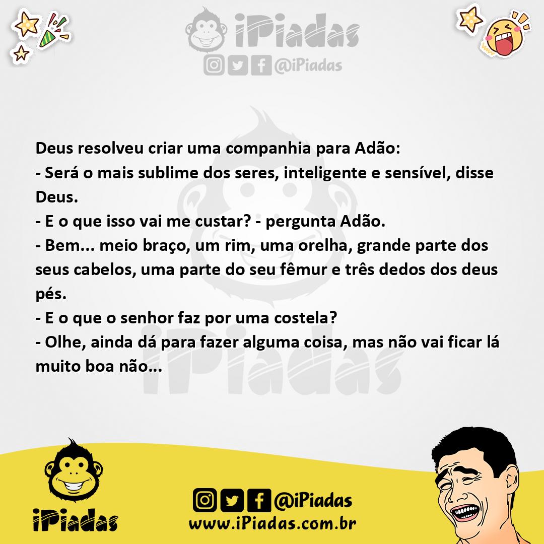 Ilustração da piada Companhia para Adão no iPiadas