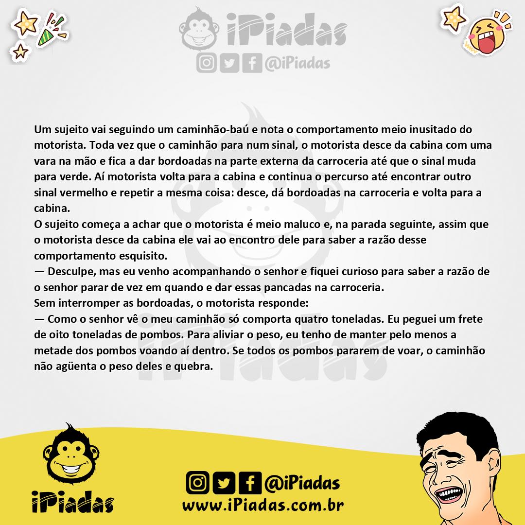 Ilustração da piada Comportamento do Motorista no iPiadas