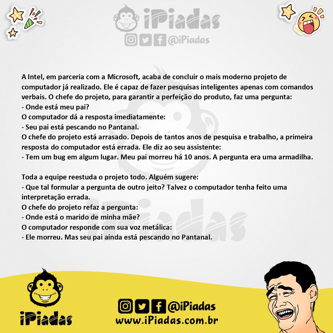 Ilustração da piada Computador Moderno no iPiadas