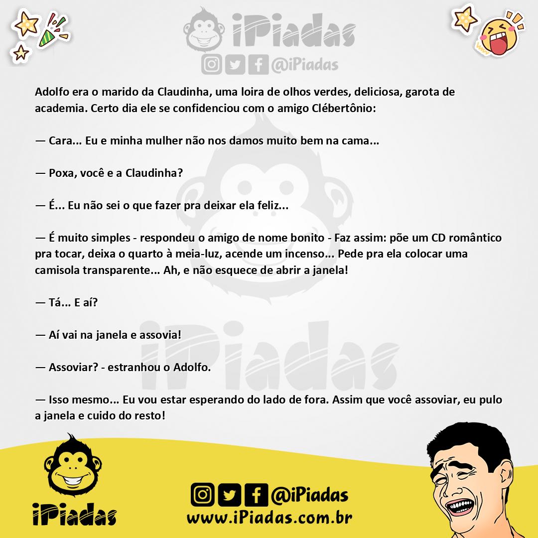 Ilustração da piada Confidências sexuais no iPiadas