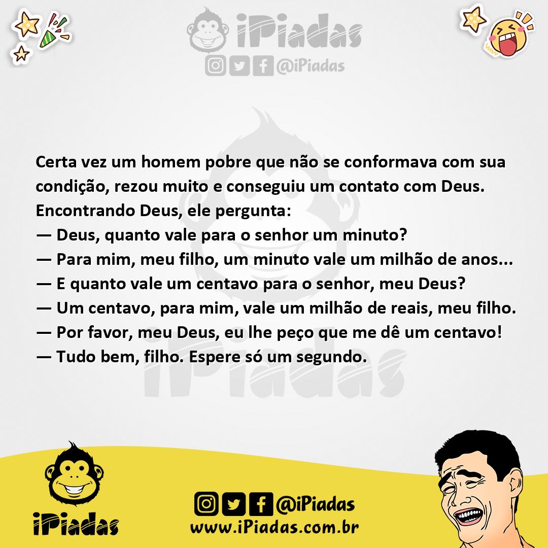 Ilustração da piada Contato com Deus no iPiadas