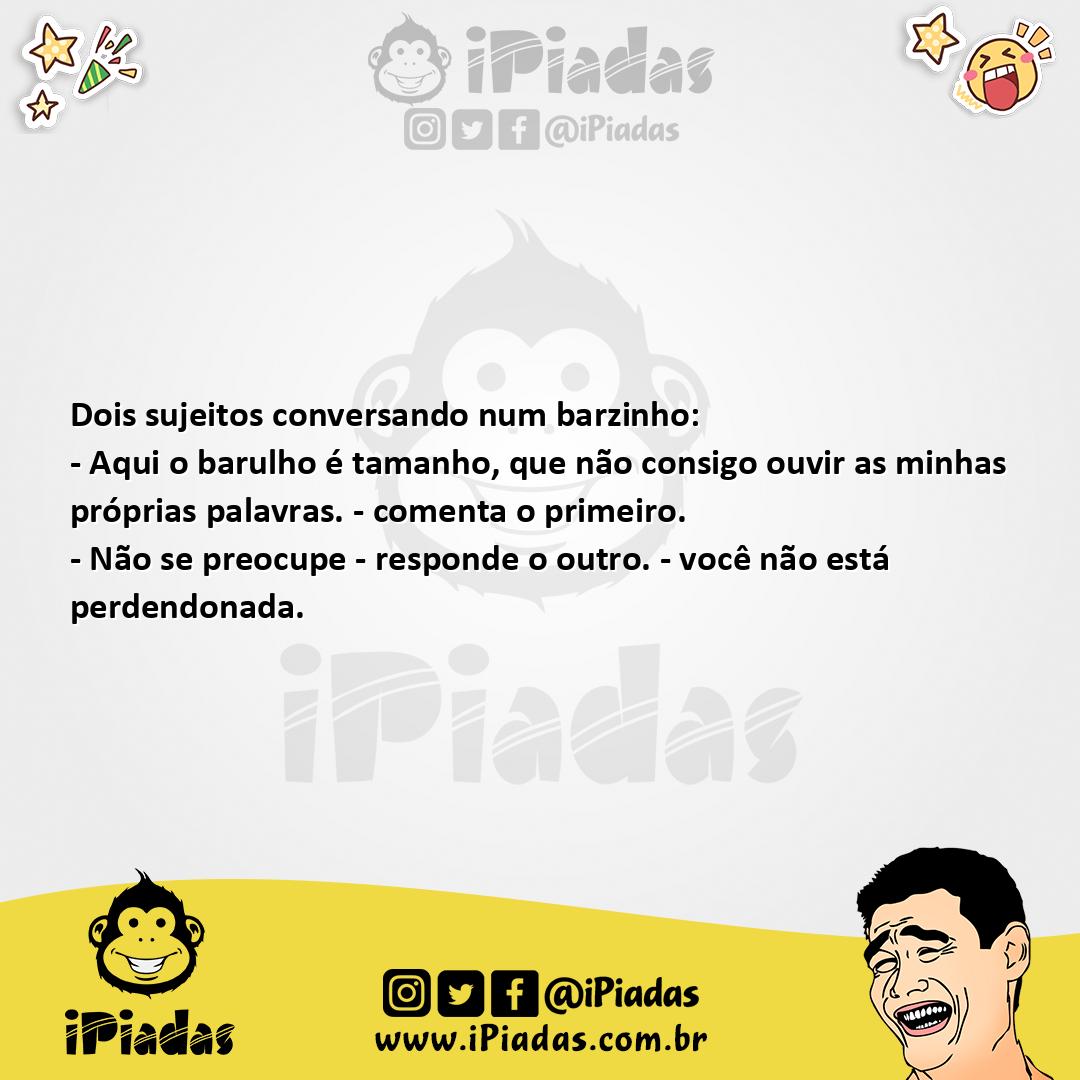 Ilustração da piada Conversa barulhenta no iPiadas