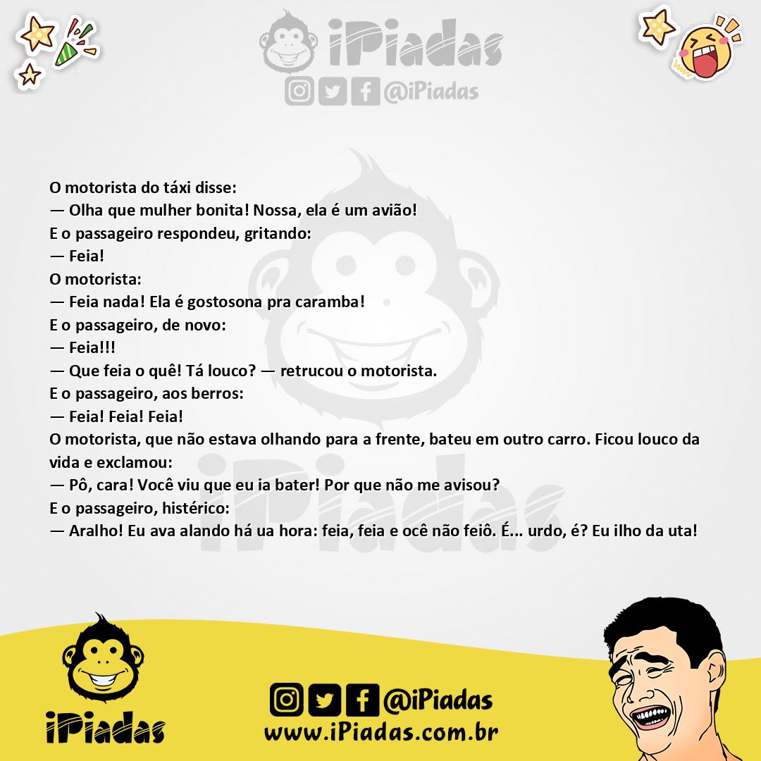 Ilustração da piada Conversa com o Taxista no iPiadas