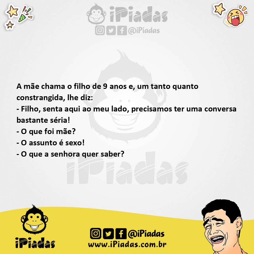 Ilustração da piada Conversa sobre sexo no iPiadas