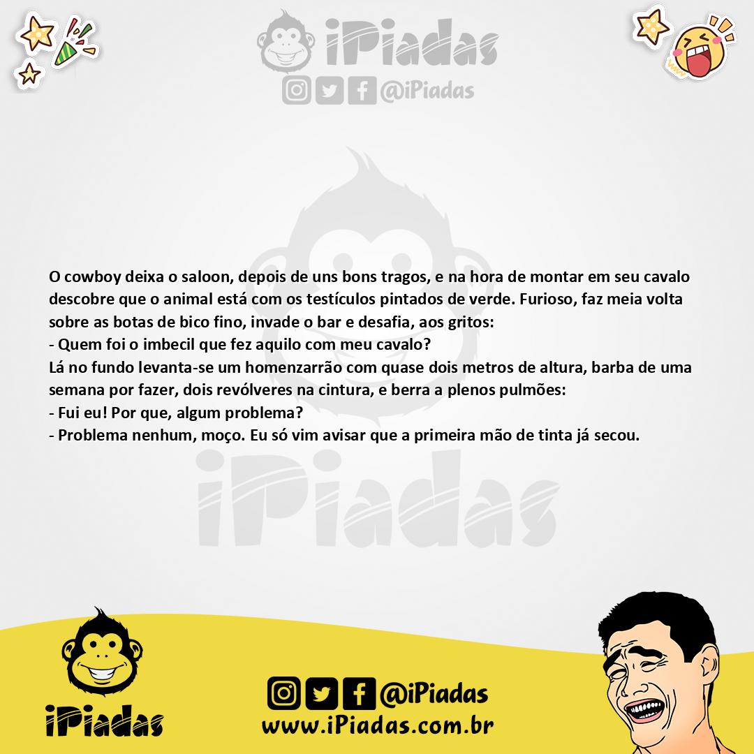 Ilustração da piada Cowboy no saloon no iPiadas