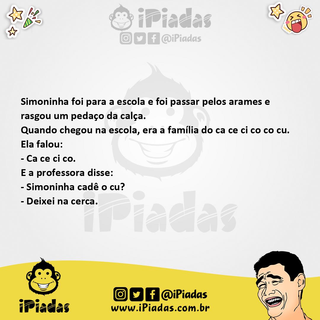 Ilustração da piada Cu na cerca no iPiadas