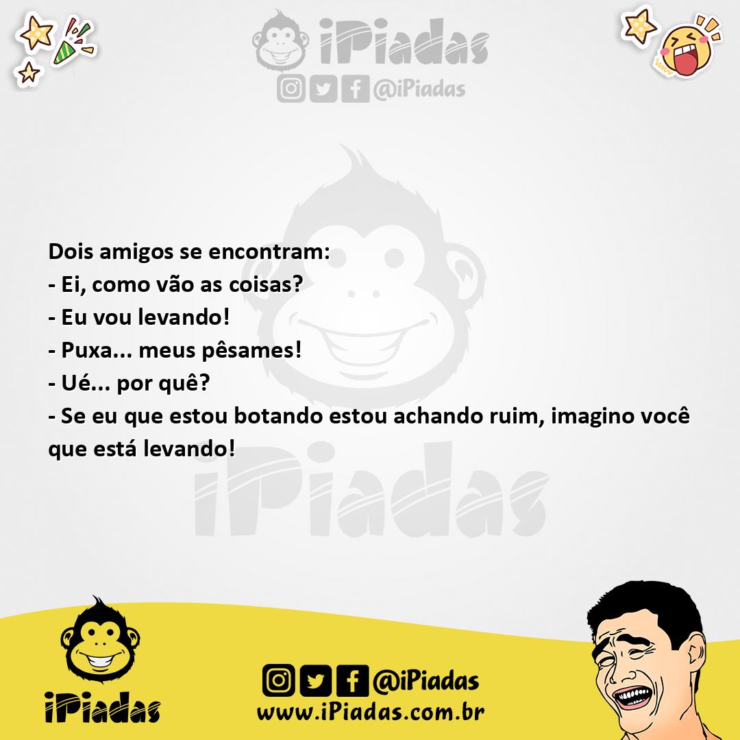 Ilustração da piada Cumprimento esquisito no iPiadas