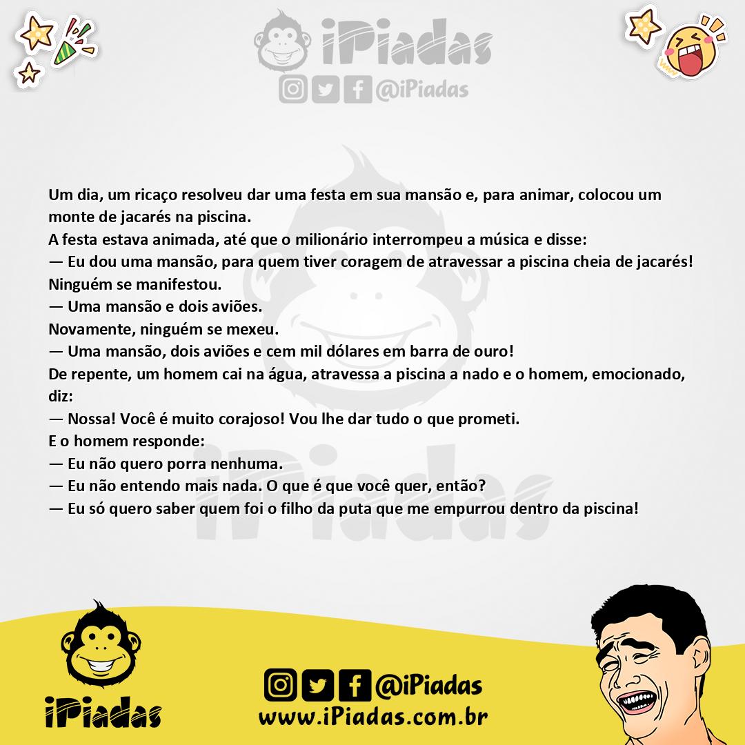 Ilustração da piada Desafio da Piscina no iPiadas