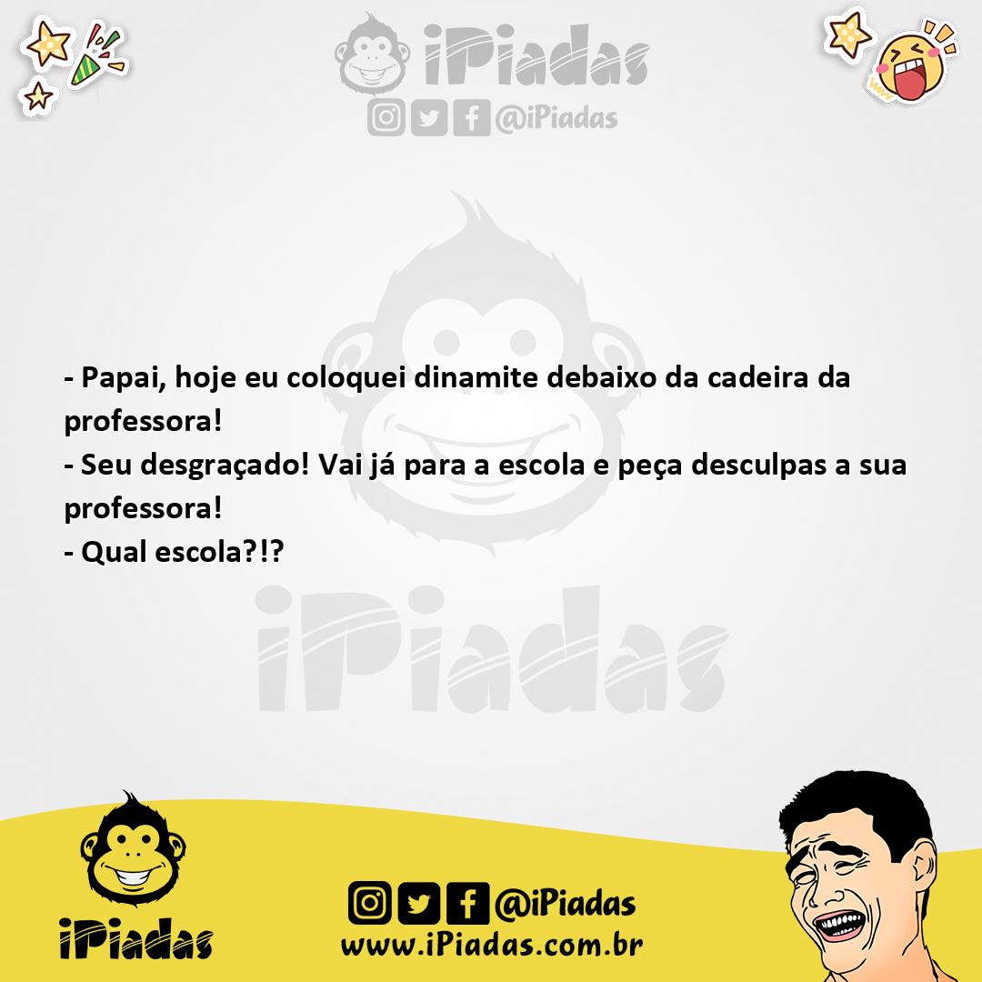 Ilustração da piada Dinamite para professora no iPiadas