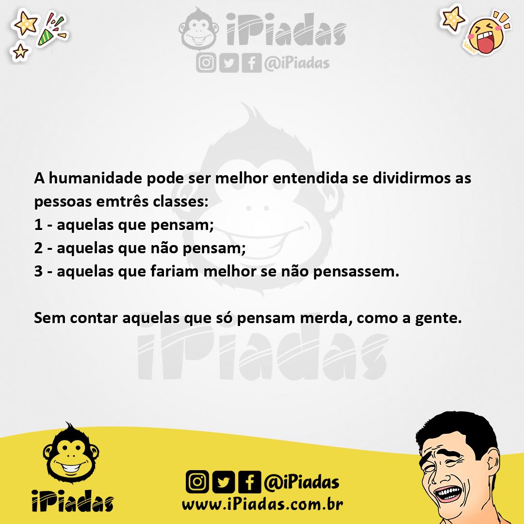 Ilustração da piada Divisão da humanidade no iPiadas