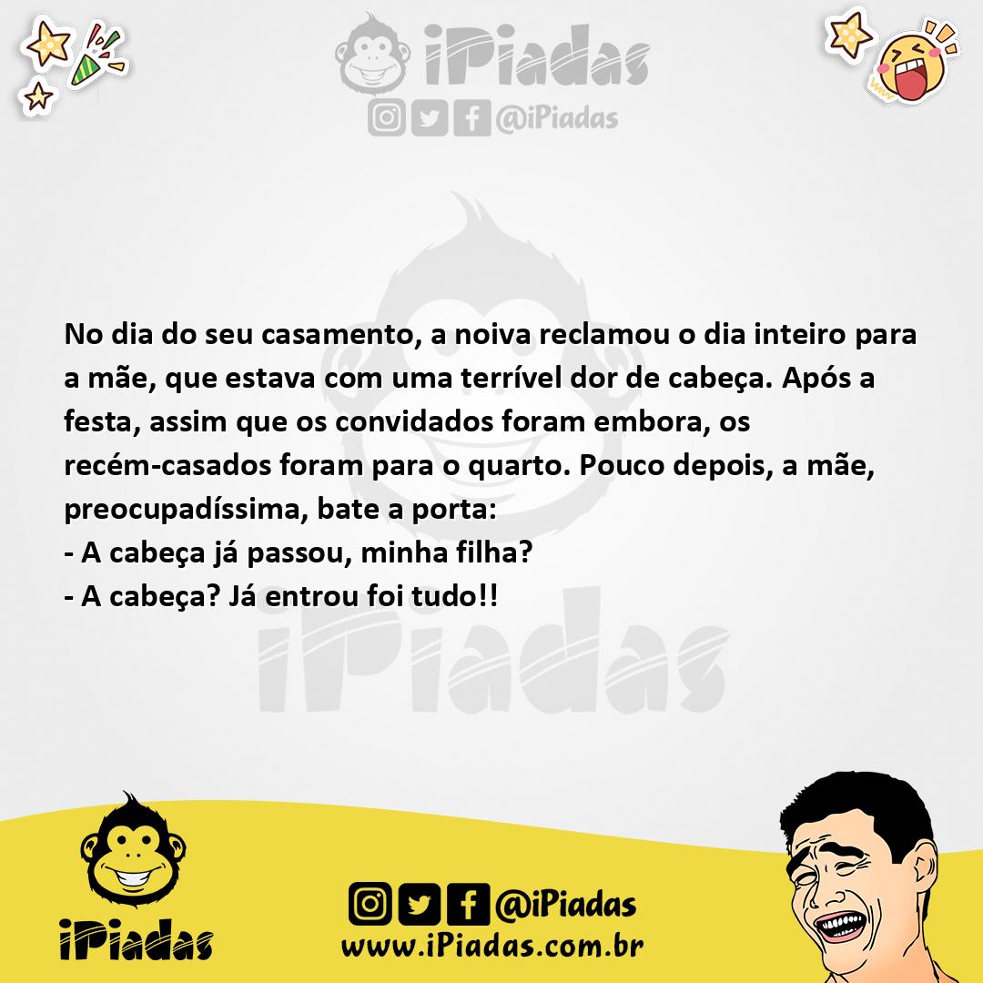 Ilustração da piada Dor De Cabeça No Casamento no iPiadas