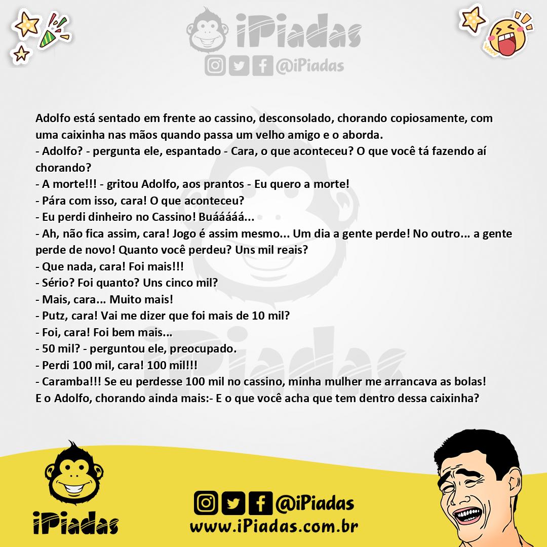 Ilustração da piada Drama no cassino no iPiadas