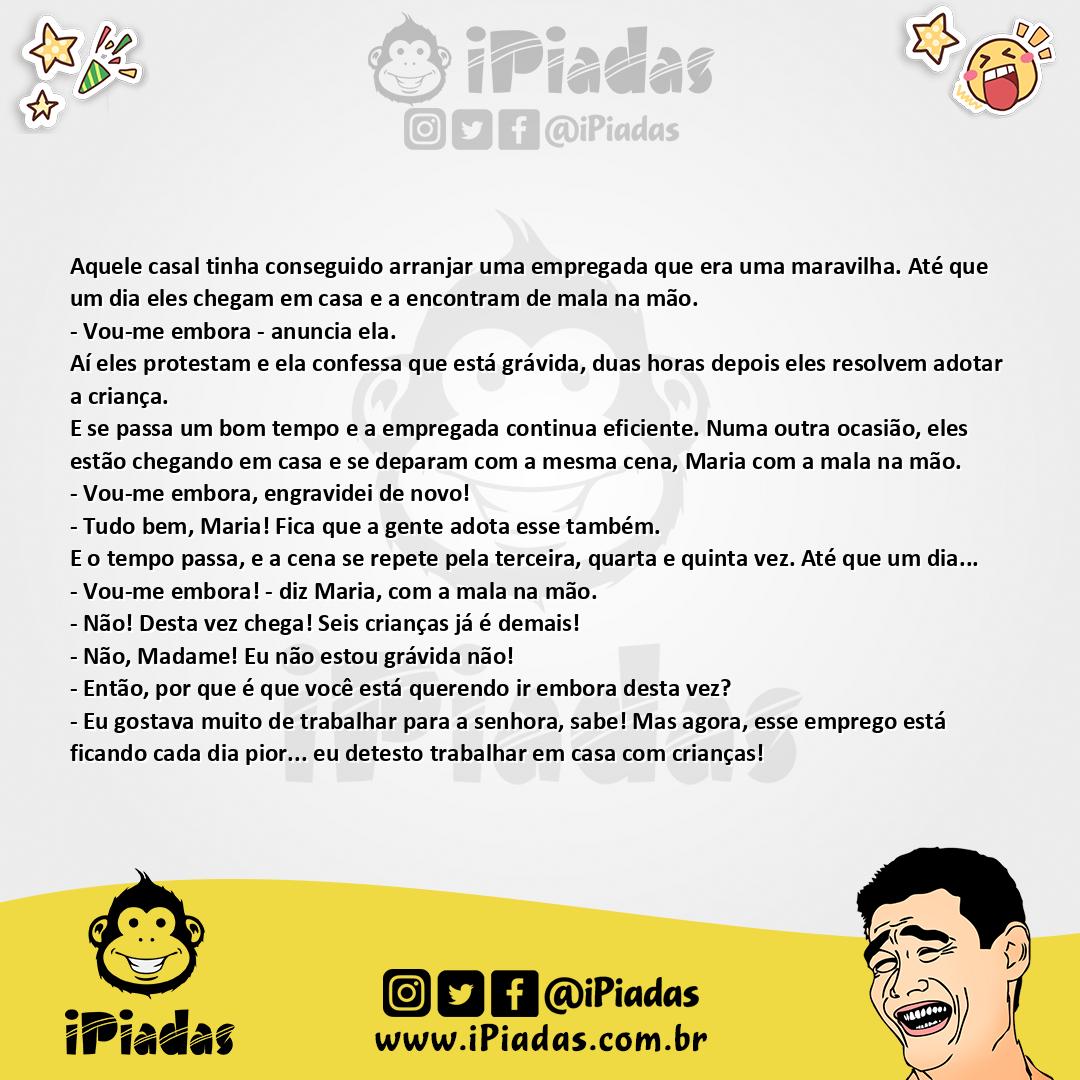 Ilustração da piada Empregada que ficou grávida no iPiadas