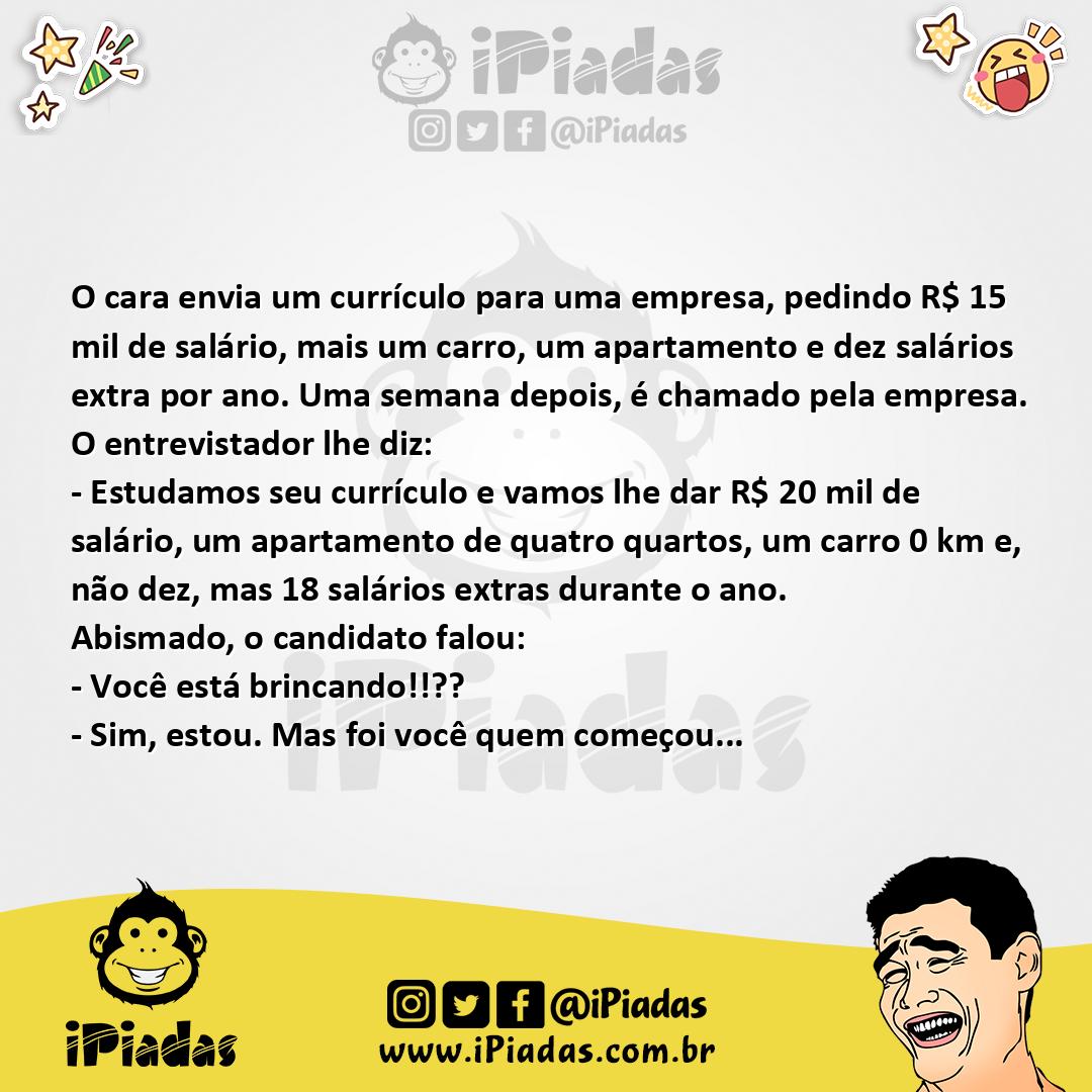 Ilustração da piada Emprego no iPiadas