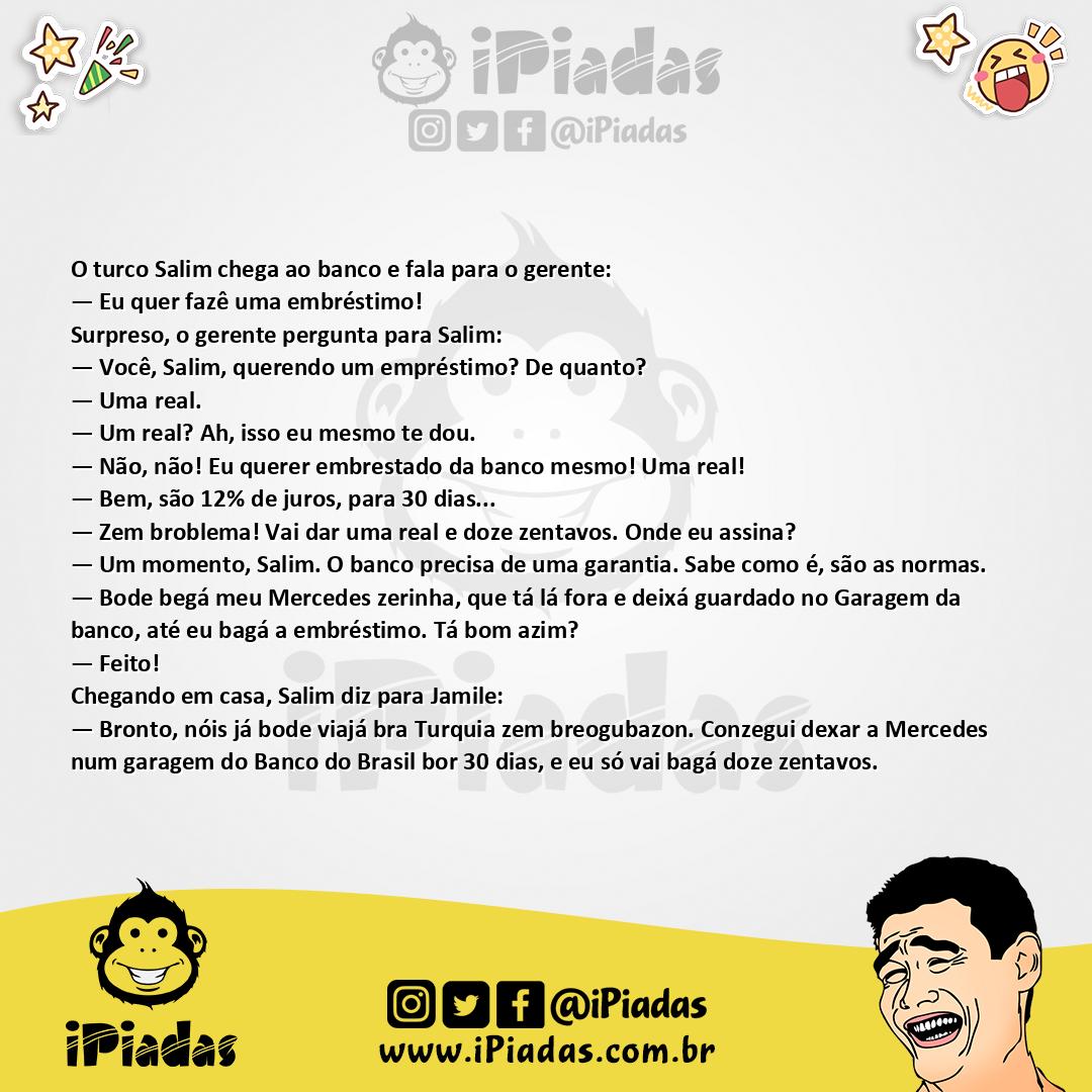 Ilustração da piada Empréstimo do Turco no iPiadas