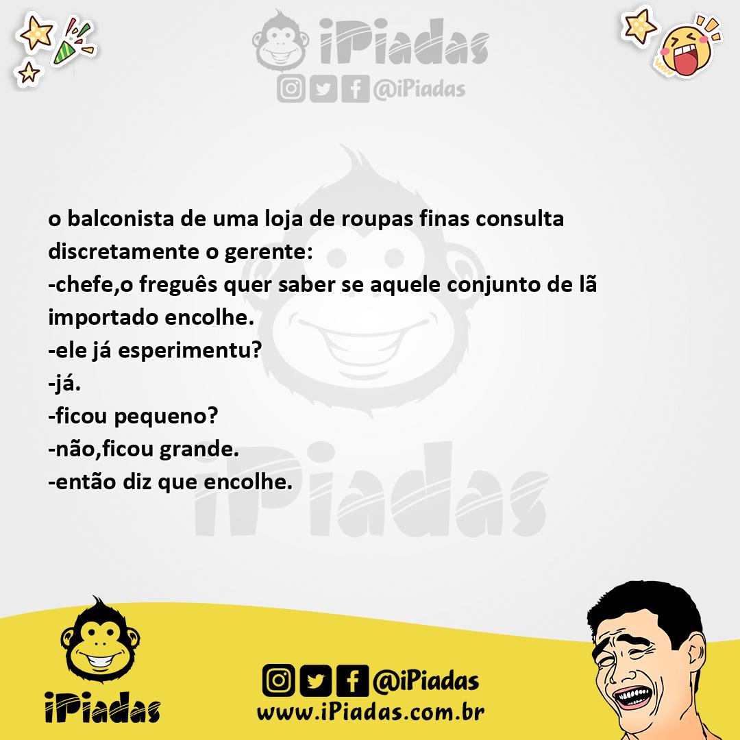 Ilustração da piada Encolhe ou não? no iPiadas