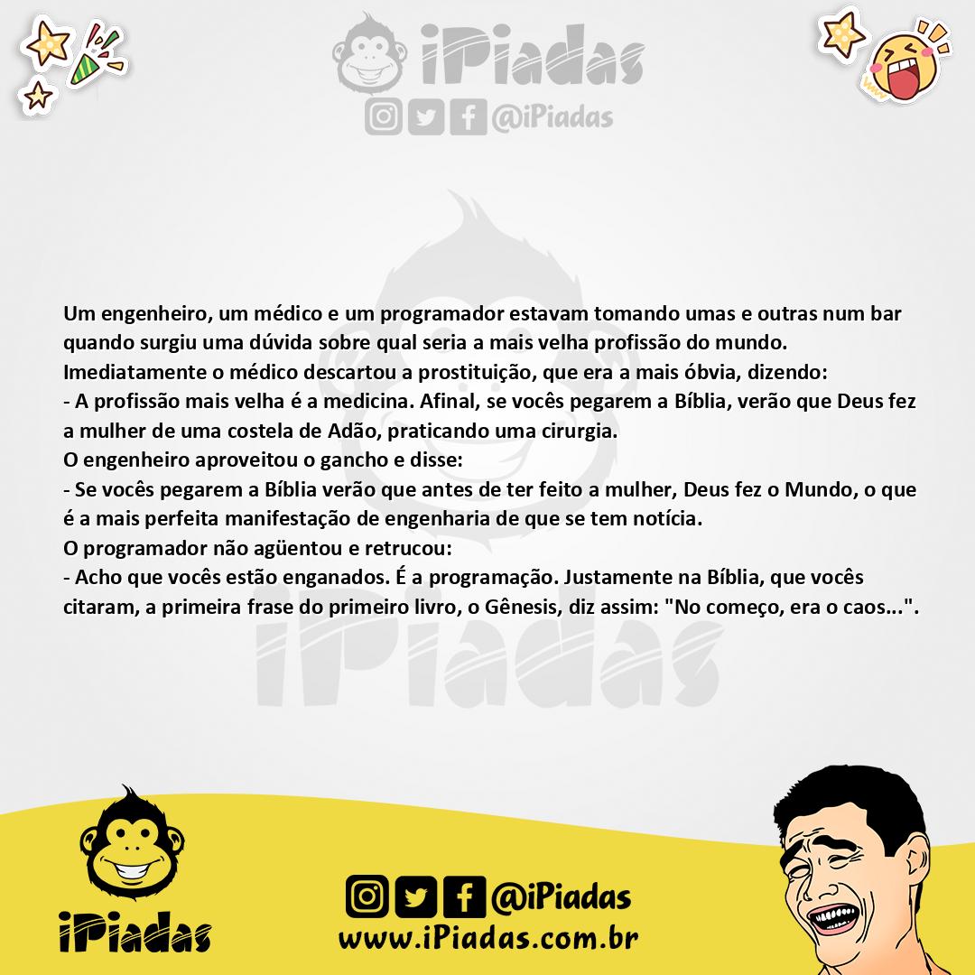 Ilustração da piada Engenheiro, médico e programador no iPiadas