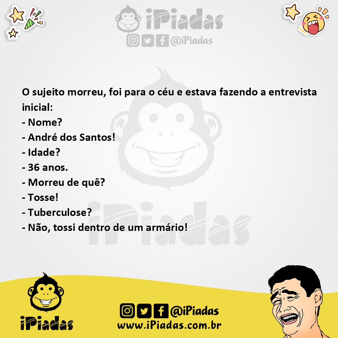 Ilustração da piada Entrevista no céu no iPiadas