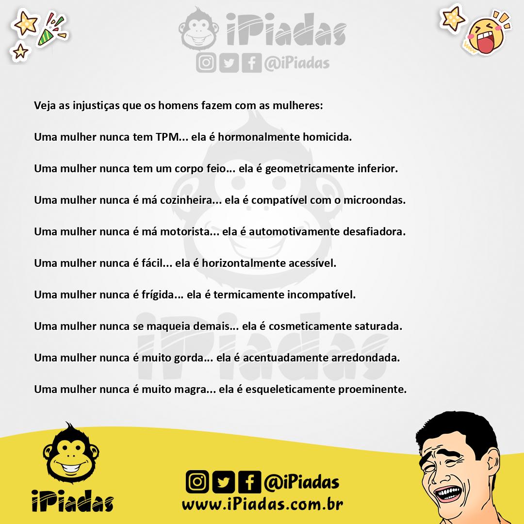 Ilustração da piada Essas mulheres no iPiadas